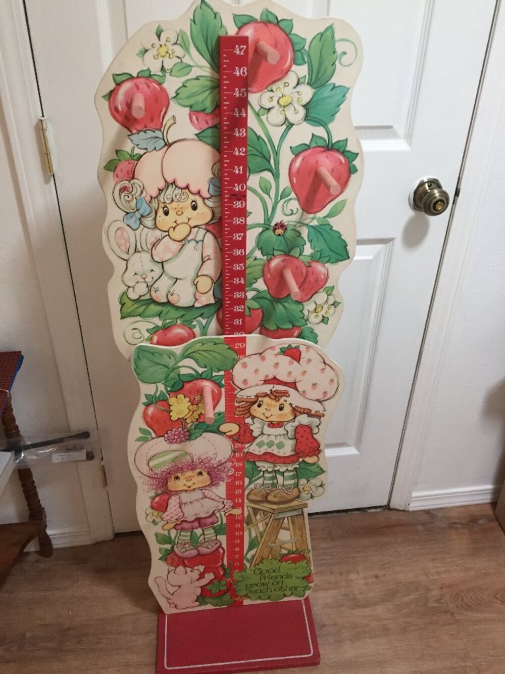Vintage 1980s Strawberry Shortcake and Friends Growth Chart Clothes Rack Nursery